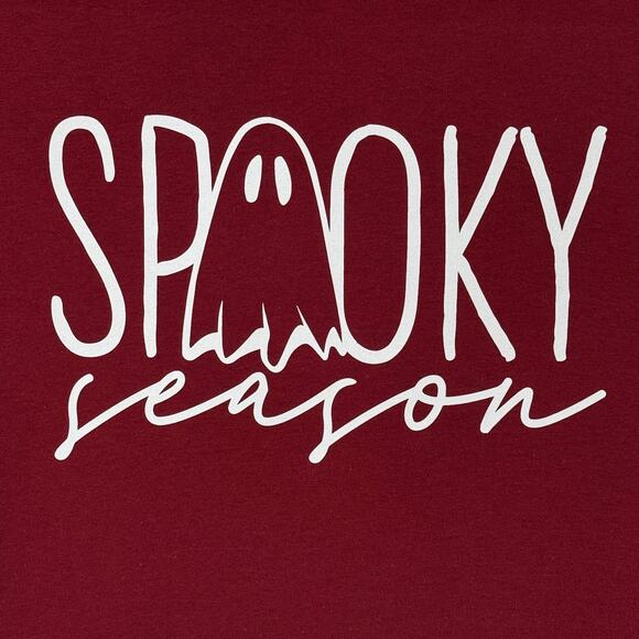 Spooky Halloween Women’s Large T-Shirt Short Sleeve Dark Brick Red - Picture 2 of 7